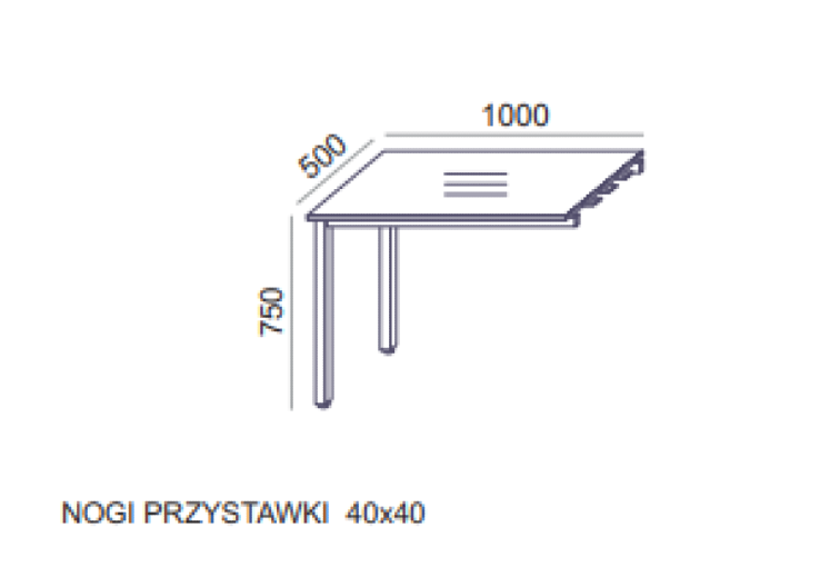 Przystawka do biurka Desk&MIX SV-168 Sove 1000 × 500 mm – noga kwadratowa
