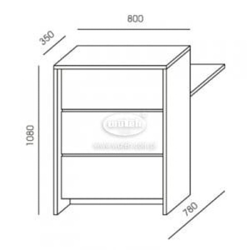 Moduł lady recepcyjnej Linus LN-1p Premium Wuteh 800 × 780 mm