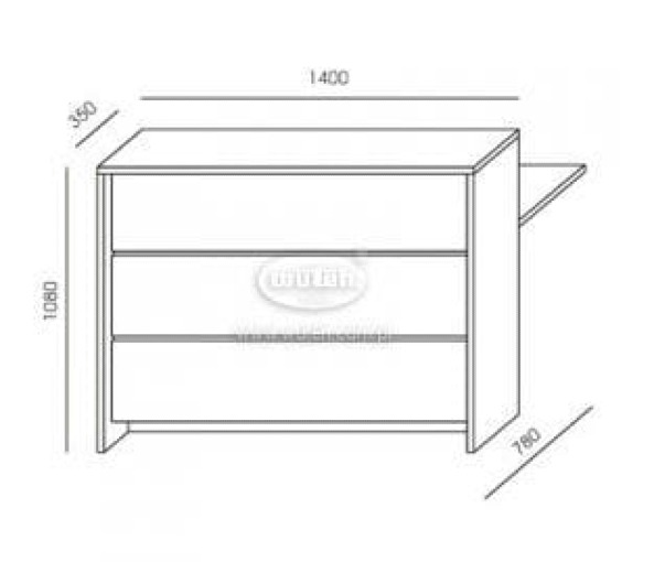 Moduł lady recepcyjnej Linus LN-3p Premium Wuteh 1400 × 780 mm