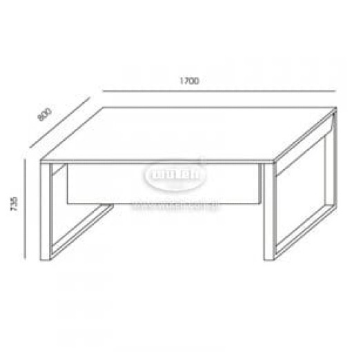 Biurko gabinetowe Bravo BR-1 Wuteh 1700 × 800 mm z blendą Acrylux