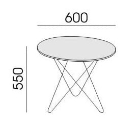 Stolik kawowy Loft LF-2 Wuteh Ø600 mm, wysokość 560 mm