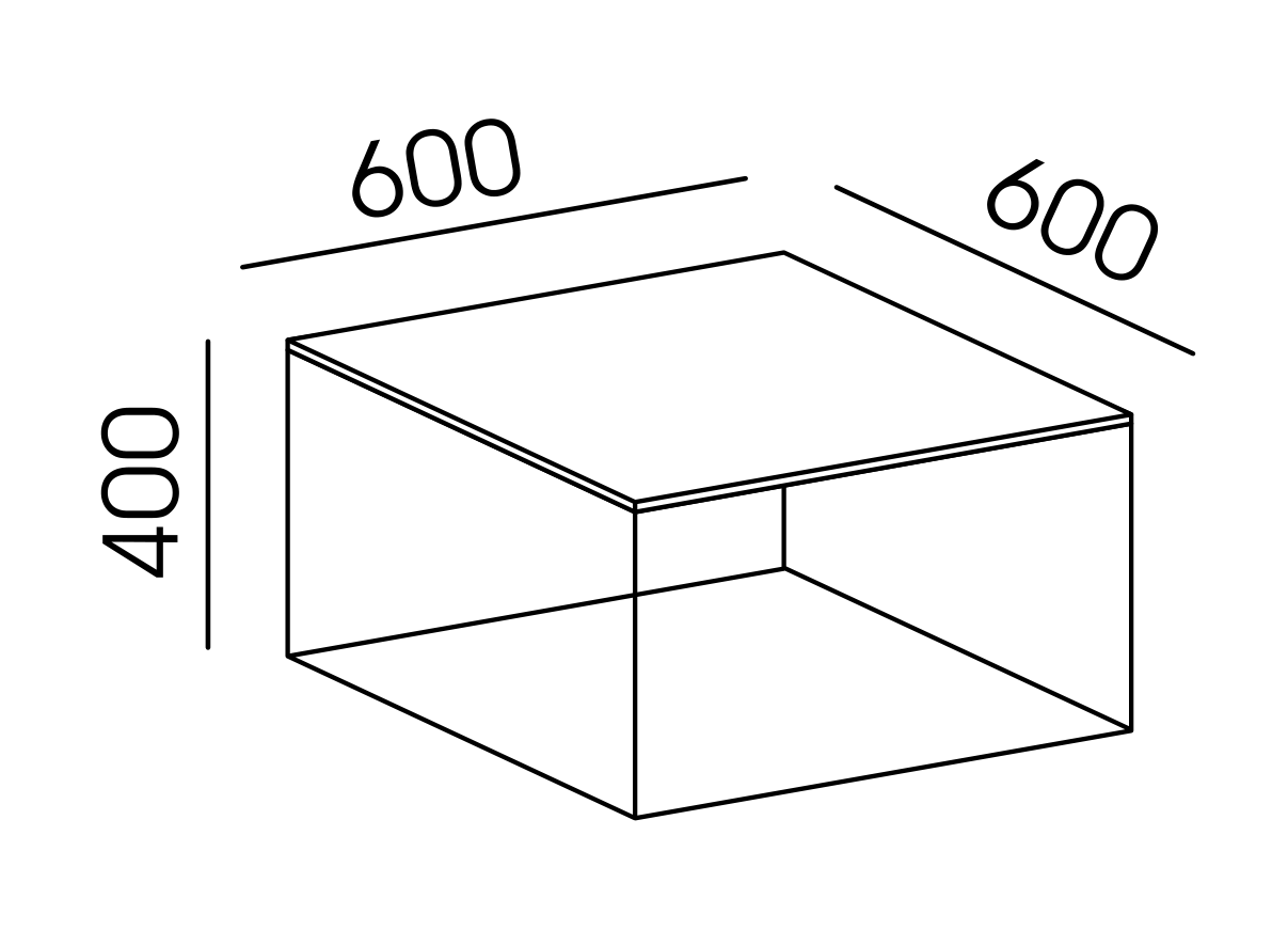Stolik kawowy Loft LF-3 Wuteh 600 × 600 mm