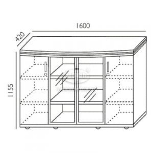 Komoda gabinetowa z witryną OSKAR KA-5 Wuteh 160,5 cm
