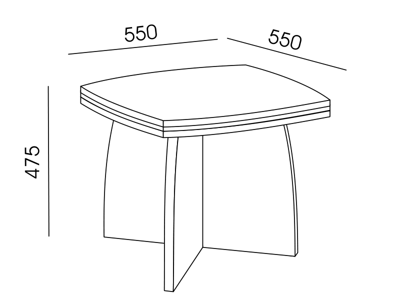 Stolik kawowy OSKAR KA-11 Wuteh 55 × 55 cm do gabinetu