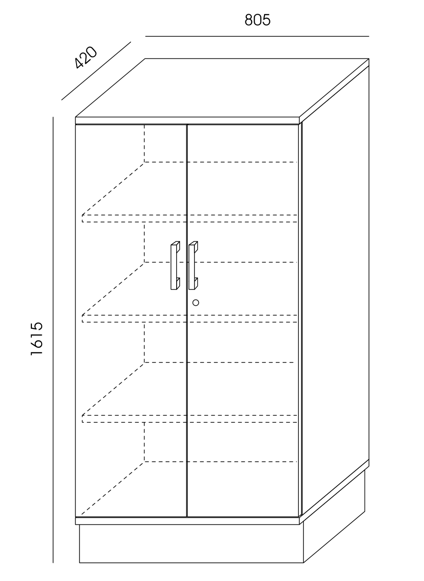 Szafa gabinetowa GRAND GR-17 Wuteh 80,5 × 161,5 cm z zamkiem