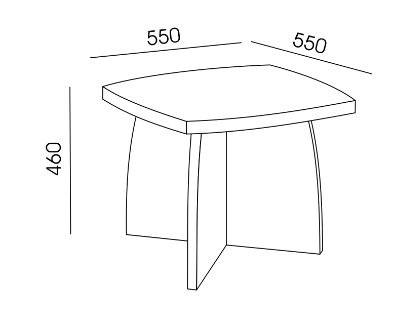 Stolik kawowy GRAND GR-22 Wuteh 55 × 55 cm