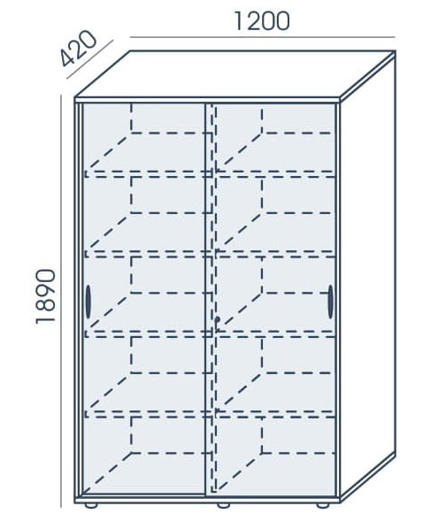 Szafa biurowa przesuwna PROFI RX-8 Wuteh 120 × 189 cm