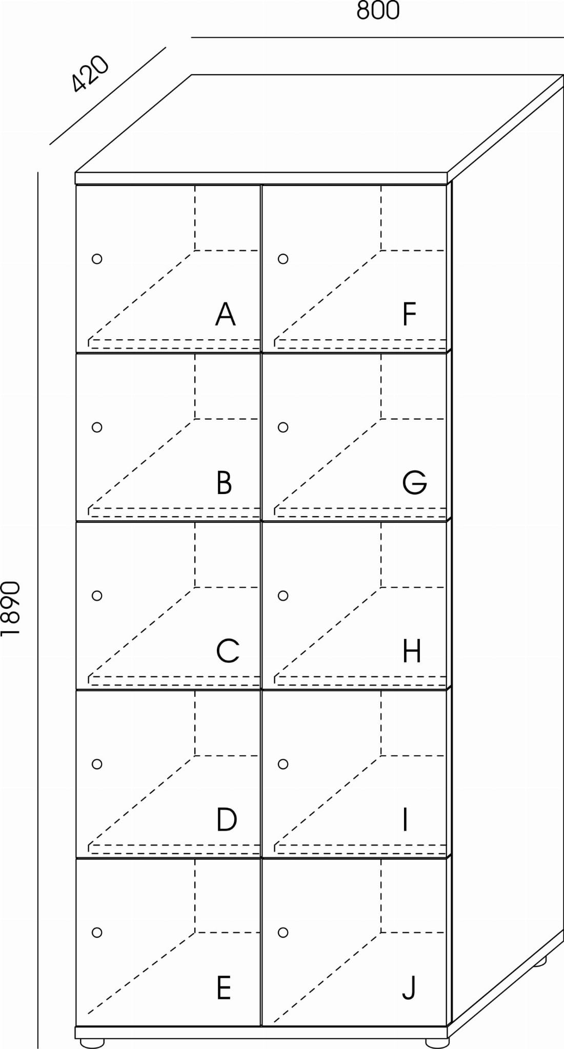 Locker podwójny LC-10 WUTEH 42x80x189h