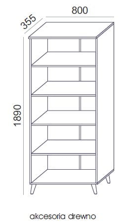 Sove SV-02 D Regał wysoki 80x189h 5 OH