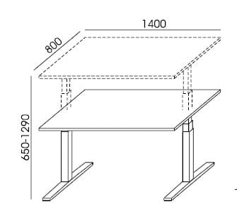 Biurko SV-302 regulowane elektrycznie 140x80x129h Sove