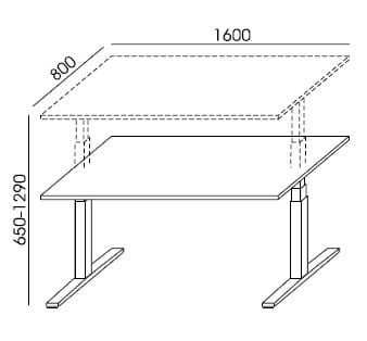 Biurko SV-303 regulowane  elektrycznie 160x80x129h Sove