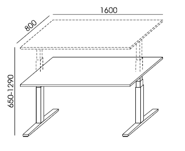 Biurko SKY-3 podnoszone elektrycznie Wuteh  160x80