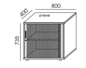 Szafka A-26P / A-26L Wuteh – przybiurkowa żaluzjowa 80 cm