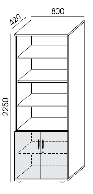 Szafa RXXP-4 aktowa 6OH  80X225h Wuteh