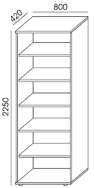 Regał otwarty RXXP-3  6OH 80X225h Wuteh