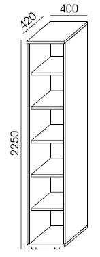 Regał otwarty RXXP-1  6OH 40X225h Wuteh