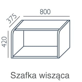 Szafka wisząca A-40 Wuteh – otwarta 80x42h