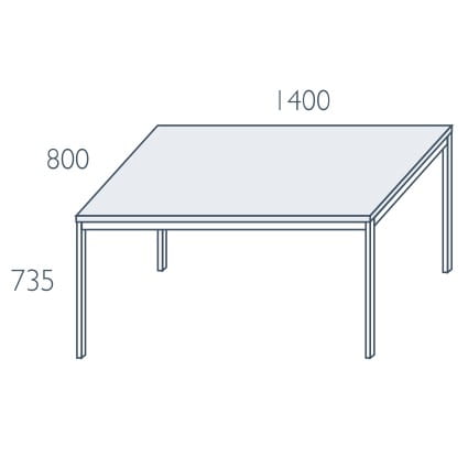 Stół konferencyjny Classic CS-5 Wuteh 1400 × 800 mm