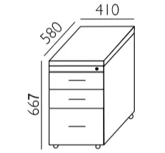 Kontener biurowy KO-5 41x66,7h Wuteh