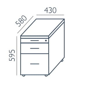Kontener biurowy KO-10 42x59,5h Wuteh