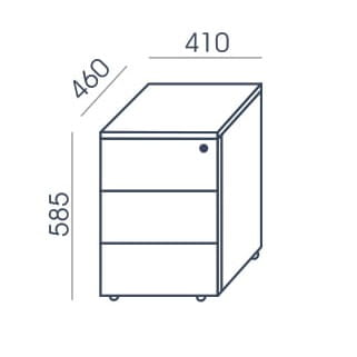 Kontener biurowy KO-18 41x58,5h Wuteh