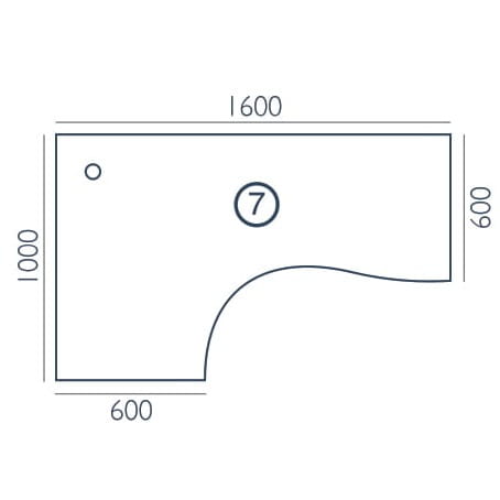 Biurko Vega VG-7 narożne lewe Wuteh 1600 × 1000 mm