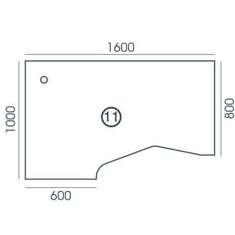 Biurko Vega VG-11 narożne lewe Wuteh 1600 × 1000/800 mm