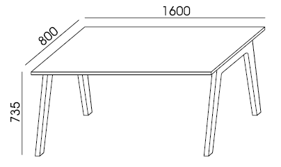 Biurko Balwoo BD-3 Wuteh 160x80 dębowy stelaż