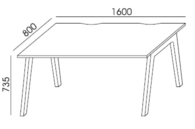 Biurko Balwoo BDP-3 Wuteh 160x80  nogi z dębu