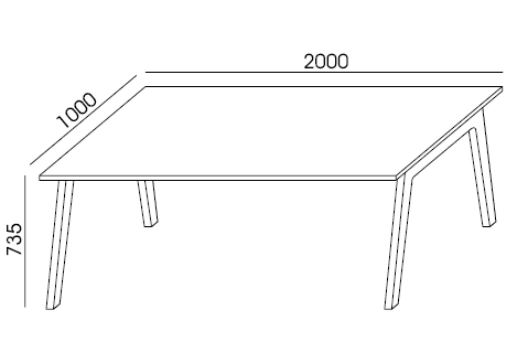 Stół Balwoo SK-100 Wuteh 200x100 nogi z dębu