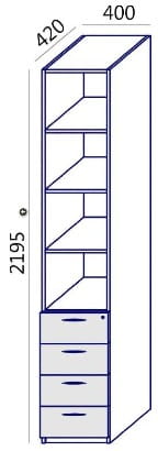 Szafa MTX-02 wysoka 40x219,5h Wuteh