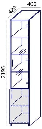 Witryna  MTX-06 wysoka 40x219,5h Wuteh prawa