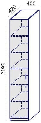 Szafa MTX-07 wysoka 40x219,5h Wuteh wąska