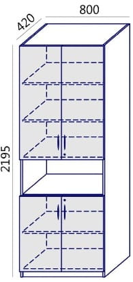 Szafa  wysoka MTX-15 80x219,5h  Wuteh z drzwiami
