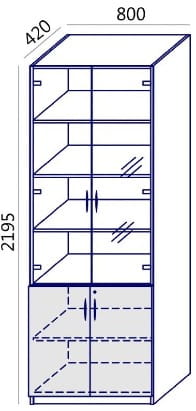 Szafa MTX-16  wysoka 80x219,5h  Wuteh witryna